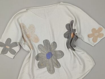 białe t shirty z dekoltem v: Bluzka damska, rozmiar XL