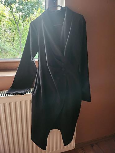 haljine za mlade devojke: Elegantna crna ženska haljina-sako - Model: haljina inspirsana — 5