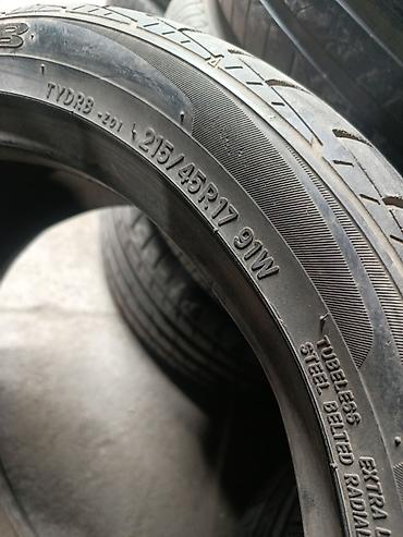 Шины 215 / 45 / R 17, Лето, Б/у, 1 шт, Легковые, Япония, Toyo