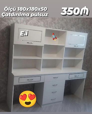 ofis stulları: İki variantlı böyük iş/oxu masasının üst dolablı modeli Ölçü: 180 x — 2