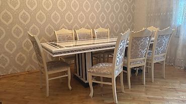 masaustu dest: Klassik üslubda yemək otağı dəsti - Dəst: 1 böyük süfrə masası + 8 — 2