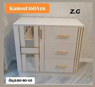 Komodlar: Kamod – 160 AZN Ağ rəngdə, qızılı dekor xəttləri və qızılı — 1