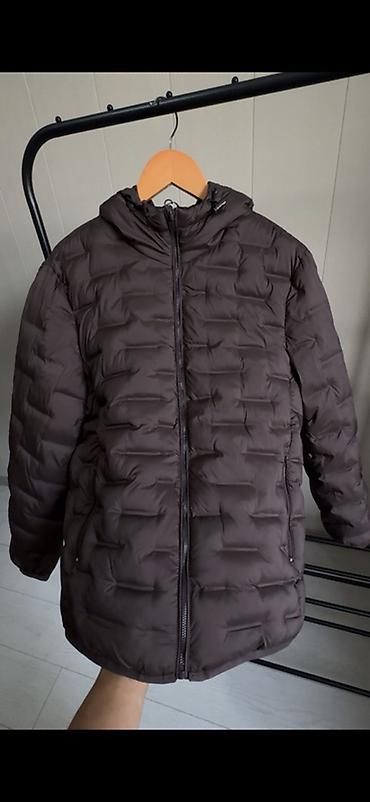 пуховик с капюшоном: Мужская куртка, M, L, XL, Uniqlo, Новый, цвет - Коричневый, Бесплатная доставка — 1