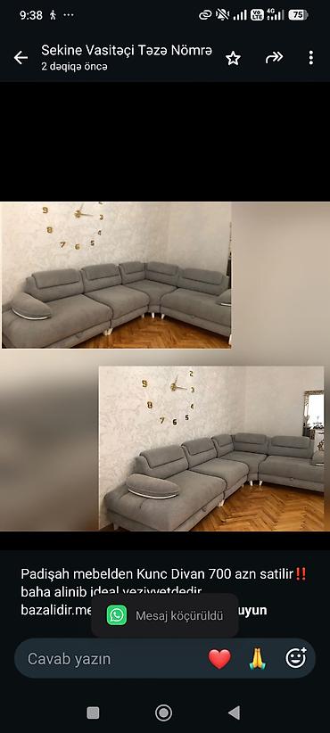 Padişah mebelden Kunc Divan 700 azn satilir‼️baha alinib ideal