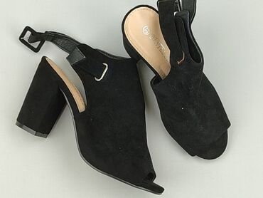 czarne sandały płaskie ccc: Sandals for women, size 37
