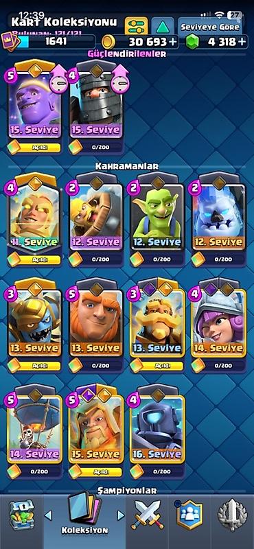 brawl stars 2: Clash Royale hesabı - kupa: 11300 - Taş: 4,318 - Rozetlər: 127/137 — 7