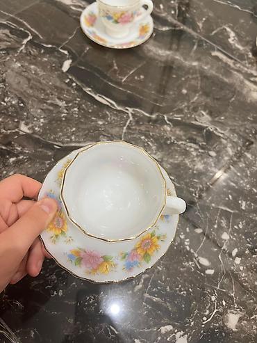 Çay dəsti, rəng - Ağ, Farfor