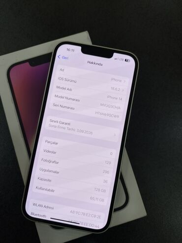 Apple iPhone: IPhone 14, 128 GB, Ağ, Face ID — 4