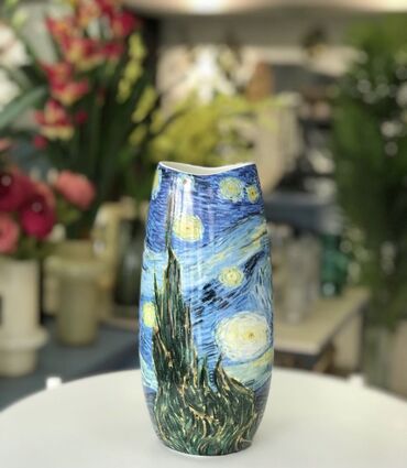 где можно купить вазу для цветов: Ваза оформленная по мотивам картины Винсента Ван Гога «Звездная ночь»😍