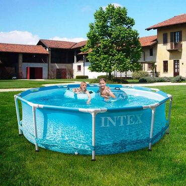 ремонт каркасных бассейнов: Каркасный бассейн Intex 28206 "На пляже" 305x76 см Необычный принт на