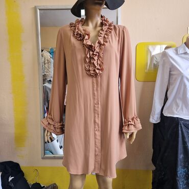 haljine šabac: A-Dress XL (EU 42), color - Brown, Other style, Long sleeves