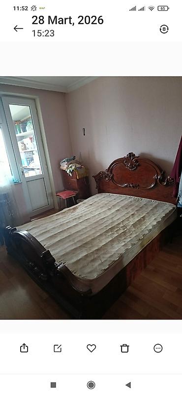 Klassik üslubda iki nəfərlik taxta çarpayı - Material: bərk ağac