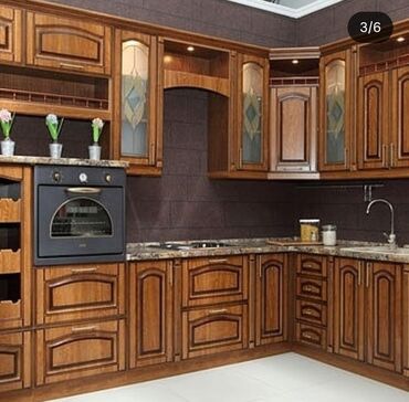 Sifarişlə mətbəx mebeli: Sifarişlə mətbəx dəsti, Özü çəkən petlələr, Parlaq laminat, Kredit yoxdur, Ödənişli çatdırılma — 45