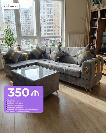 Künc divan – KONFORTO - Ölçü: 260 × 160 sm - Mexanizm: Açılan, bazalı
