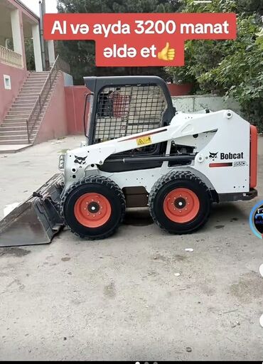 Kranlar: Bobcat S550 model mini yükləyici, tikinti, yol təmiri və digər ağır