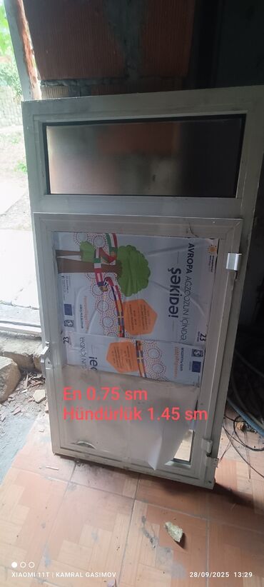 Plastik qapılar: Alüminium şüşəli qapı-pəncərə dəstləri 1) Birqat qapılı pəncərə — 9