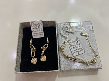 детский комплект шапка и шарф: В комплекте: Серьги, Браслет, Tiffany, Желтое золото, 585 проба, 6 г