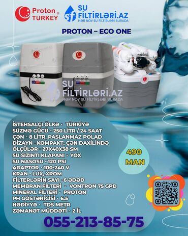 primax su filteri: Məişət su filtrləri. Türkiyənin Praton markası. Çatdırılma və