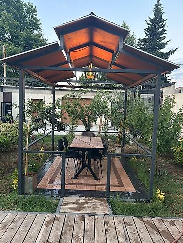 heyet stol stul: Bağ üçün metal konstruksiyalı çardaq/pavilon - Möhkəm metaldan — 1