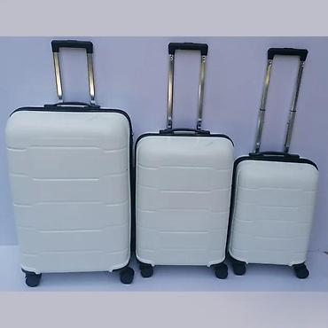 Putni koferi i torbe: Set kofera – 3 komada, beli, tvrda školjka - Tvrdi ABS/PC tip kofera — 1