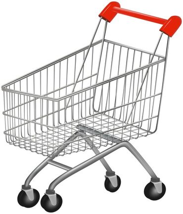 купить тележку для продуктов: Тележка покупательская с проволочной корзиной и четырьмя колесами