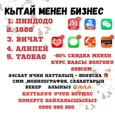 Другие курсы: Кытай боюнча курс: Taobao, 1688, WeChat, Pinduoduo жана Alipay Кытай