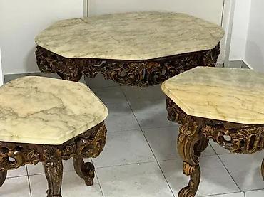 lezajevi sabac: Stilski stočići (set 3 komada) 🪑✨ Dobro stanje. 🏠 Veći sto: 530 € 💶 — 5