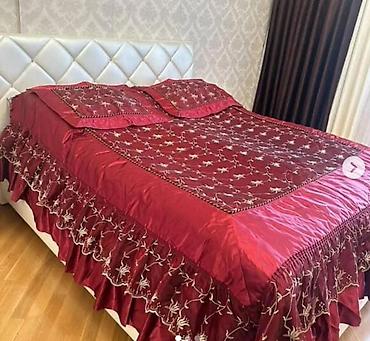 Pərdə və tüllər: Tül və pərdə dəsti - Material: Zərif naxışlı tül (ağ-krem — 12