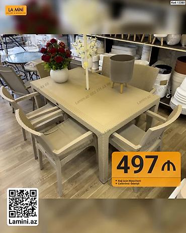 heyet stol stul: Bağ üçün Masa Dəsti – bir neçə model 1) Kod: 12380 - Rəng: bej - — 3