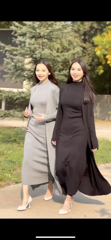 спортивное оборудование: Двойка платье+кардиган,в черном цвете, всего 1 выход на улицу