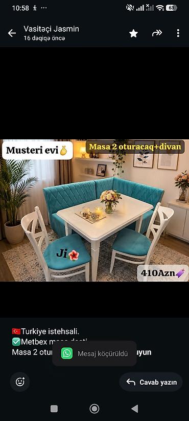 embawood stol stul: 🇹🇷Turkiye istehsali. ✅Metbex masa desti Masa 2 oturacaq+divan Masa — 1
