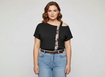 shein t shirty plus size: Shein Curve, Bluzka damska, rozmiar XL