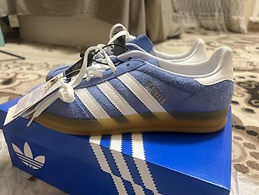 adidas gazeli: Adidas GAZELLE INDOOR — унисекс кроссовки - Цвет: небесно‑синий верх — 5