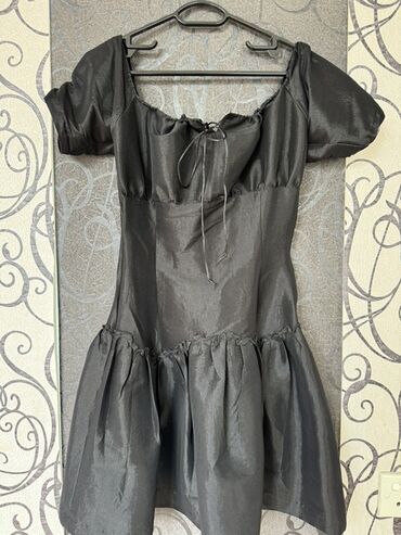 Повседневные платья: Qara rəngli qadın paltarı - Model: babydoll/korset kəsimli mini