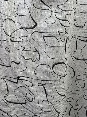 bed sheets: Портьерная ткань с графичным абстрактным принтом. - Цветовая гамма — 1