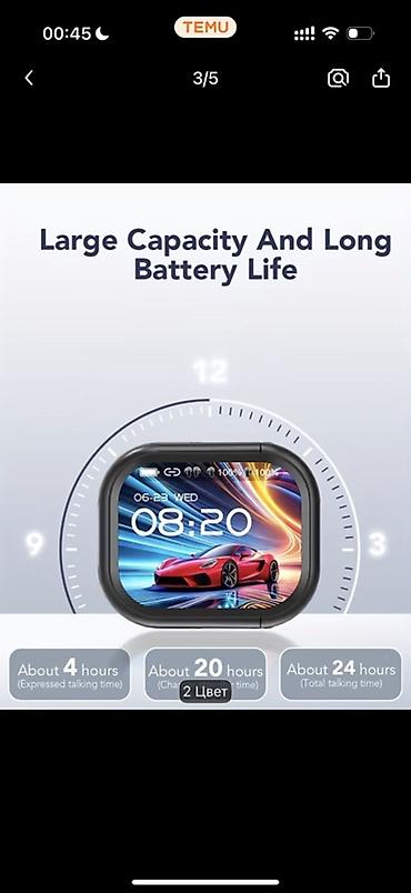 аккумулятор bluetooth: TWS simsiz qulaqlıq + displeyli şarj qabı - Ultra uzun batareya ömrü — 2