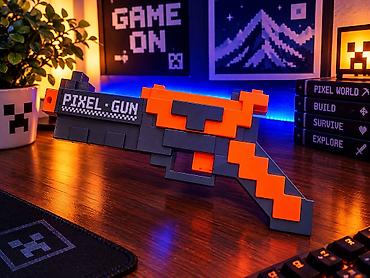 текстурный пистолет: Игрушечный бластер «Pixel Gun» в стиле пиксель-арт. - Дизайн — 1