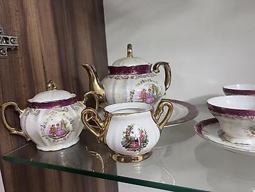 Çay dəsti, rəng - Bənövşəyi, Farfor, 6 nəfərlik, Yaponiya