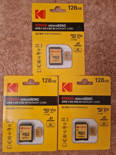 📦 Kodak microSDXC 128GB – Xüsusiyyətləri: Tutum: 128 GB Tip: microSDXC