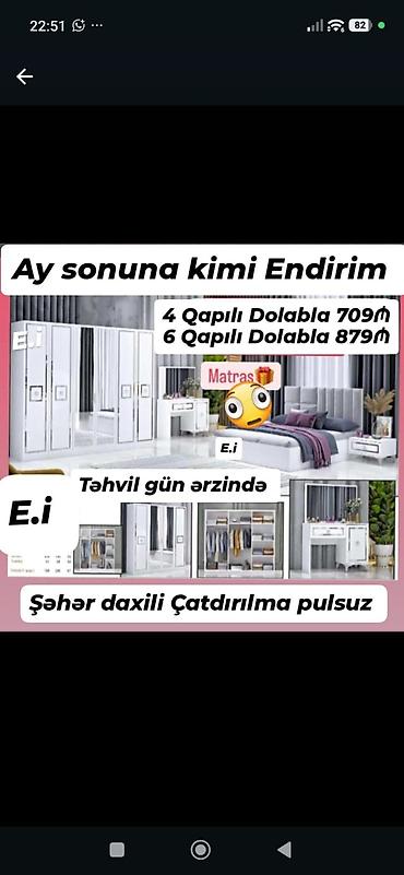 Yataq otağı üçün dəst – endirimlə! - 4 qapılı dolab: 709₼ - 6 qapılı lalafo.az -da Yataq otağı üçün dəst – endirimlə! - 4 qapılı dolab: 709₼ - 6 qapılı