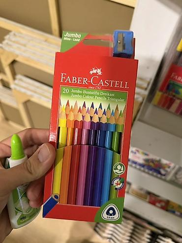 stepler boyuk: Faber-Castell Jumbo rəngli karandaşlar – 20 ədəd dəst - Triqul — 1