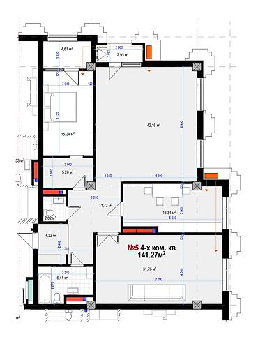 Продажа квартир: 3 комнаты, 141 м², Элитка, 8 этаж, Готовая ПСО (под самоотделку) — 3