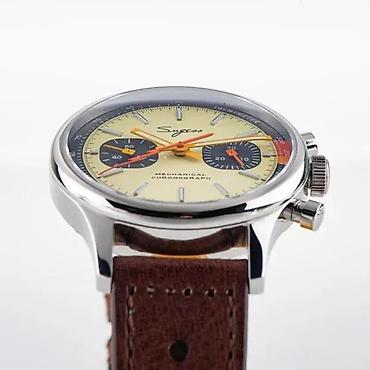 Ručni satovi: Sugess Chrono Heritage S387 - Bež - 40mm (SeaGull ST1901) — 3
