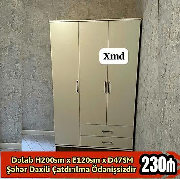 Dolablar: Üç qapılı paltar dolabı - Ölçülər: H200 sm x E120 sm x D47 sm - Rəng — 1