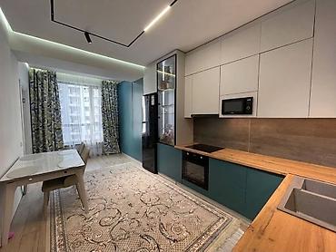 1 ком кв токмок: 1 комната, 46 м², Асанбай мкр 6 этаж, Дизайнерский ремонт — 1