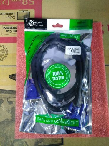 кабель rca: VGA CABLE 1,5m. Оригинал Новый Цена 350Сом Доставка по городу