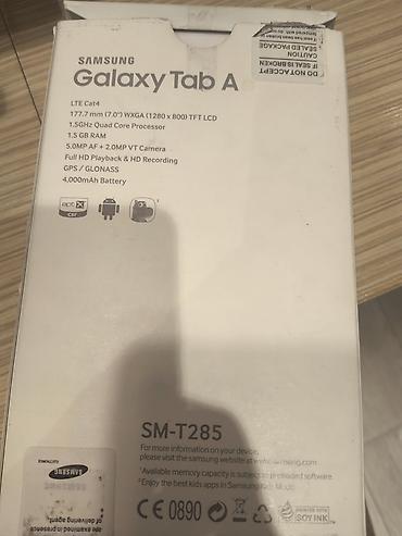 tank x: Samsung Galaxy Tab A (SM-T285) – 7.0" LTE planşet Xüsusiyyətlər: - — 1