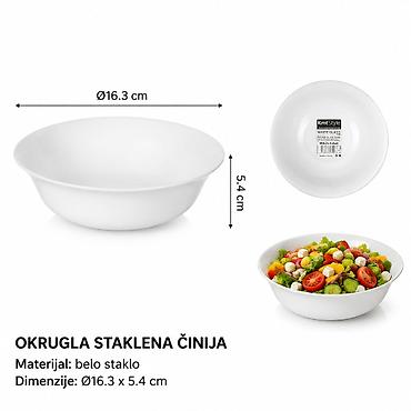 KMT Staklena okrugla činija sa okruglim ivicama 2419922 - Tip