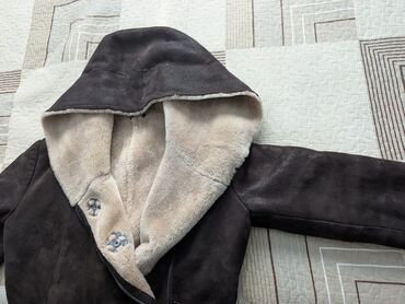 Дубленки: Дубленка, Классическая модель, По колено, С капюшоном, 4XL — 10