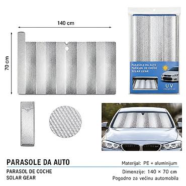 KMT Sklopivi srebrni suncobran za automobil premium 601206 Opis